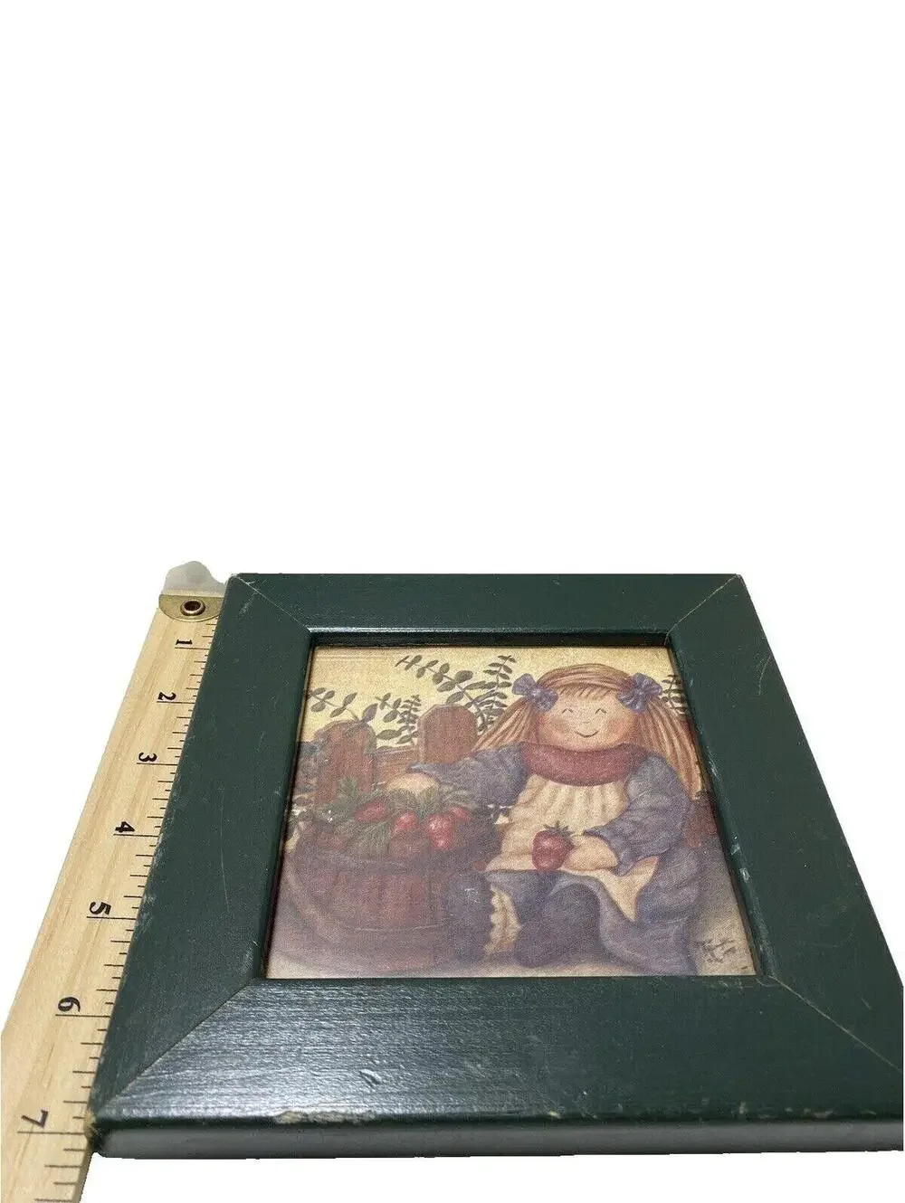 Vintage Art Picture Frame Girl With Strawberries - Easel /stand NOT Included!!
